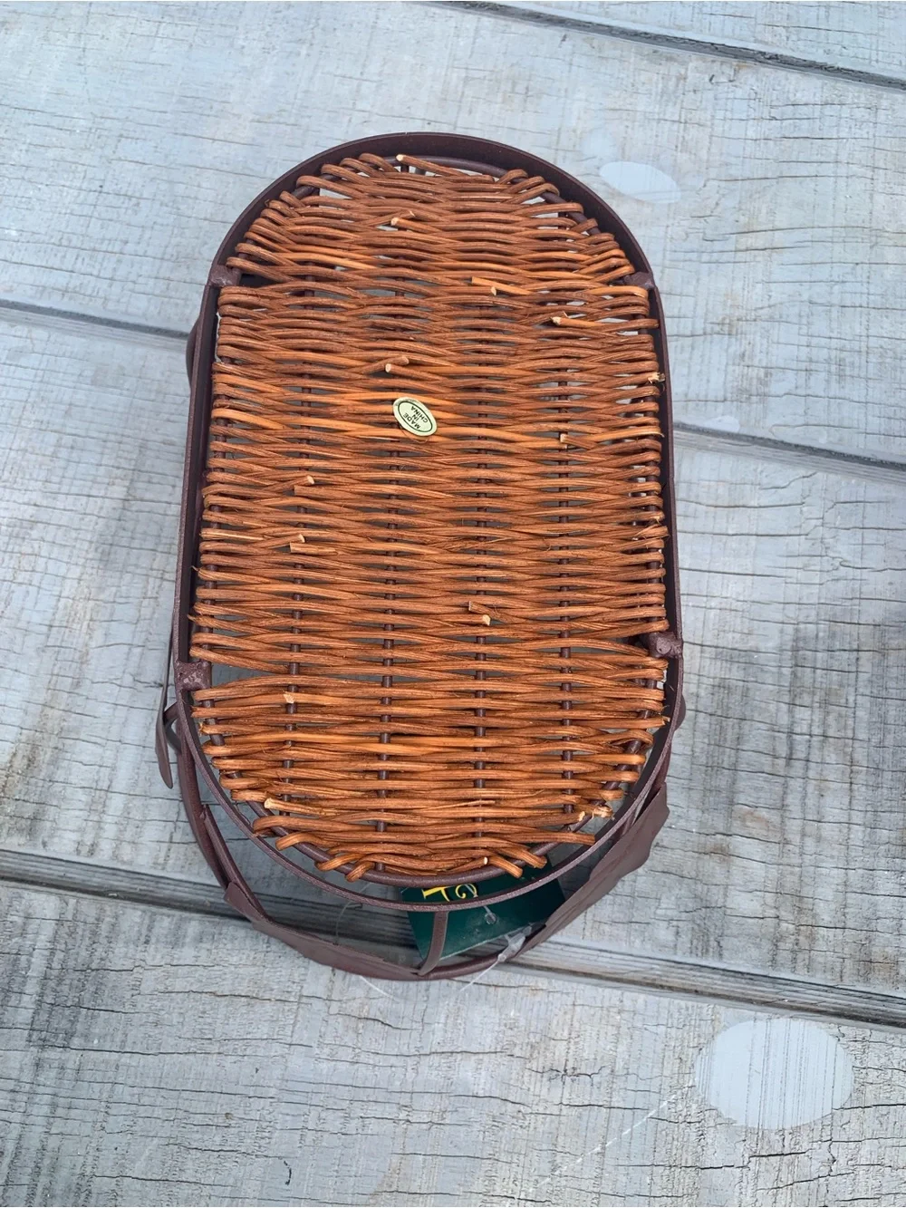 Decorative Brown Metal Leaf Basket - Home Accents